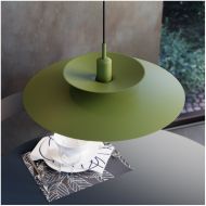 TILLAR Pendelleuchte aus Metall  50 cm Moderne Pendelleuchte in Grn.