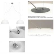 AIH High-quality glass pendant light, 2-light Aufhngung Doppelpendel.