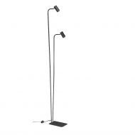 PATX Hohe Bodenstehleuchte Hohe Stehlampe mit zwei Strahlern in Schwarz.