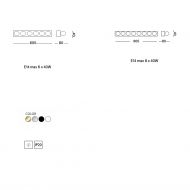 MIRRO I Lange Wandleuchte Abmessungen der Leuchte.