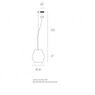 BAGAN Hochwertige Glas-Pendelleuchte Abmessung der Glas-Pendelleuchte.