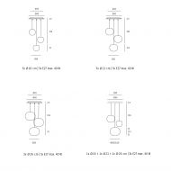 ACAI Opalglas Pendelleuchte 3-flammig Kaskade Sets der 3-flammigen Kaskaden Leuchte.