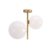 TELIS Moderne Deckenleuchte Deckenlampe - Halterung goldfarben, Opalglas