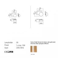 LUMIEN Moderne Wandleuchte Abmessungen der Wandleuchte.
