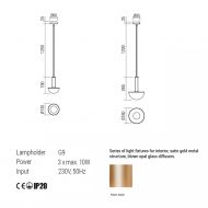 LUMIEN Moderne Pendelleuchte Abmessungen der Pendellampe.