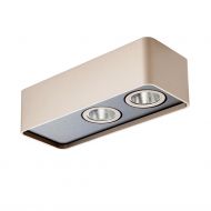 YUKA Deckenspot 2-flam. dimmbar Silber-Beiger Deckenspot - dimmbar.