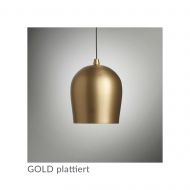 HEAD 2-flam. Pendelleuchte mit langem Kabel Lampenschirm NUTS in Gold plattiert.