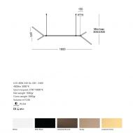 LUCILLA Lineare Hngeleuchte 160 cm Abmessung der linearen Leuchte.