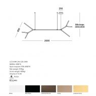 LUCILLA Lineare Hngeleuchte 200 cm Abmessung der linearen Leuchte.