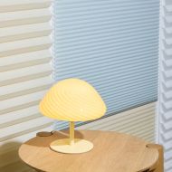 MINI Kleine Tischleuchte farbig Cremefarbene Tischlampe mit Glasschirm.