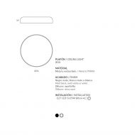 TARRO Groe Design-Deckenleuchte in Rund Abmessungen der spanischen Designleuchte.