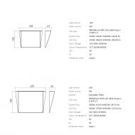 STEAL Wandleuchte indirektes Licht Abmessungen der Wandleuchten.