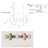 MAPI Lange Glas-Hngeleuchte horizontal Abmessungen der Glas-Hngeleuchte.