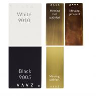 COSIMA Italienische Design Wandleuchte auen Oberflchen: Schwarz, Wei, Messing.