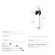 ANDROMEDA Italienische Design Stehleuchte Abmessungen der Stehleuchte