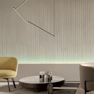 STICK Lange Hngeleuchte variabel Besondere Licht-Installation Sitzecke.