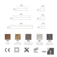 CLUB Lichtstarke LED Wandleuchte - Sonderangebot Abmessung der rechteckigen LED Wandleuchte.