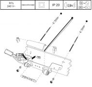 CLUB Rechteckige Wandleuchte - Sonderangebot Montagezeichnung der Wandleuchte mit R7s Sockel.