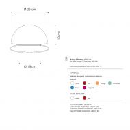 BUTTON T BATTERY Bunte Akku-Wandlampe Abmessung der Lampe.