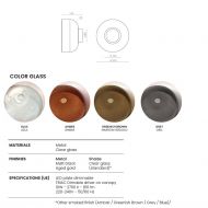 IPON Runde Wandleuchte Glas Abmessungen der Glas-Wandleuchte.