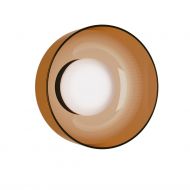 IPON Runde Wandleuchte Glas Extra wamres Licht mit dem amberfarben Lampenglas.