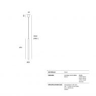 MIKA Stab-Pendelleuchte Abmessungen der Stab-Pendelleuchte.
