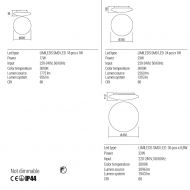 ANITA IP44 Glas-Deckenleuchte Abmessung der Deckenlampe in drei Gren.