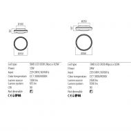 ARCA Glas-Deckenleuchte Abmessung der Deckenlampe in zwei Gren.