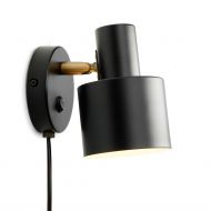 VOUL Wandleuchte mit Kabel Matt schwarze Wandleuchte.