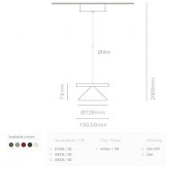 BELLE C Kleine Design-Pendelleuchte Abmessungen der kleinen Pendeleuchte.