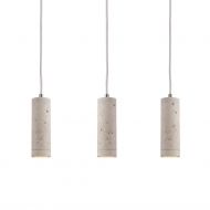 KNALLA SIMPLE Pendelleuchte 3-flammig 3-er Pendelleuchte Beton Natur, Kabel Natur Leinen.
