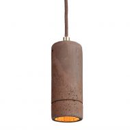 KNALLA SIMPLE Pendelleuchte 3-flammig Pendelleuchte Beton Braun, Kabel Baumwolle Braun.