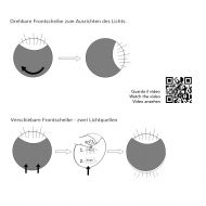 LUNATISK GOLD Runde Design-Wandleuchte Beweglichkeit der Frontscheibe.