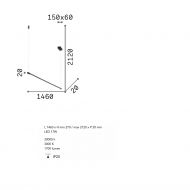 YONNO Lange minimalistische LED Hngeleuchte Abmessung der langen Hngeleuchte.