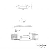 BASIC Einbaustrahler hell Abstnde fr den Einbau des Strahlers.