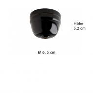 B7 - Stoffkabel mit Keramikfassung schwarz Deckenbaldachin aus Porzellan in Schwarz.