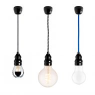 B7 - Stoffkabel mit Keramikfassung schwarz Stoffkabel mit Keramikfassung in Schwarz.