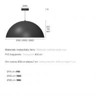 OCIO Extra groe Pendelleuchte Abmessung der extra groen Hngeleuchte.