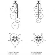 HIGH MOON I 5-flammiges Kugel-Pendelleuchten-Set Kugelsets der 5-flammigen Pendelleuchte II.