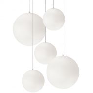 HIGH MOON I 5-flammiges Kugel-Pendelleuchten-Set 5-flammige Pendel 2x 45 cm, 3 x 30 cm.