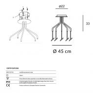 HIGH MOON I 5-flammiges Kugel-Pendelleuchten-Set Deckenbaldachin von 22 cm bzw. 45 cm .