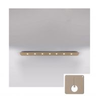 FINO flache, lngliche Deckenlampe mit LED Punkten Dimmbar und hell: Deckenleuchte 130 cm, Sandfarben.