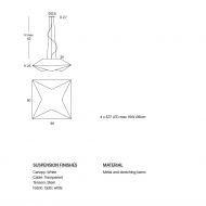 SUBRA Groe Hngeleuchte in Wei Hngeleuchte von 80 x 80 cm.