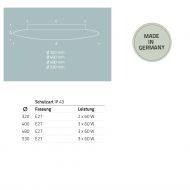 CICLO ceiling light opal glass flat Ciclo Abmessungen