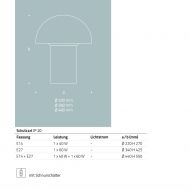 LIDO Tischleuchte Pilzform LIDO Abmessungen