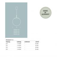 KUGEL pendant light opal glass KUGEL Pendelleuchte Abmessungen