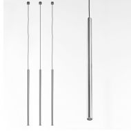 NERO Pendelleuchte schmal & dimmbar Glnzend silberfarbene Pendelleuchte.