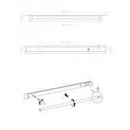 DALMA Wandleuchte lang mit Schalter Abmessung der Wandleuchte.
