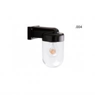 DALE Wandleuchte Porzellan in Schwarz IP54 Klassische Porzellan Wandleuchte, Glas 004.