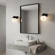 DALE Wandleuchte Porzellan in Schwarz IP54 Stilvolle Wandleuchte f�r das Badezimmer.